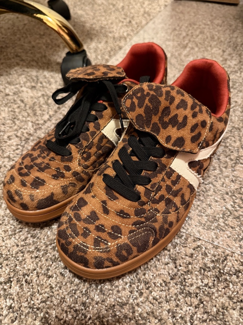 Leopard Print Women's Athletic Sneakers - Brown